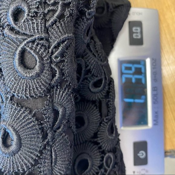 Vera Wang black crochet lace peplum top one of a kind, sample size XS-S - Picture 7 of 10
